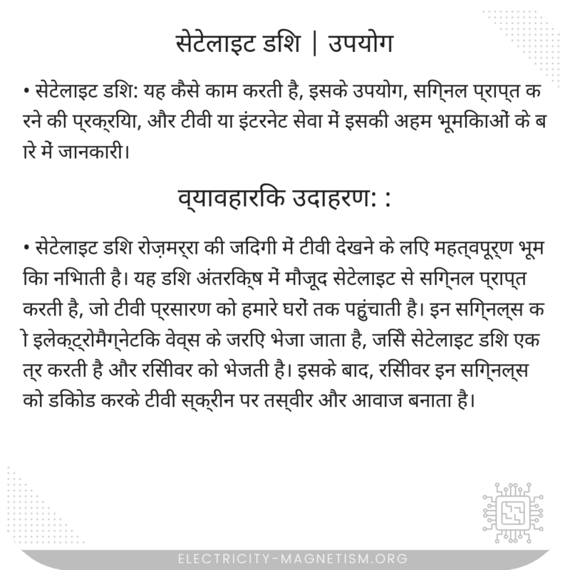 सेटेलाइट डिश | उपयोग