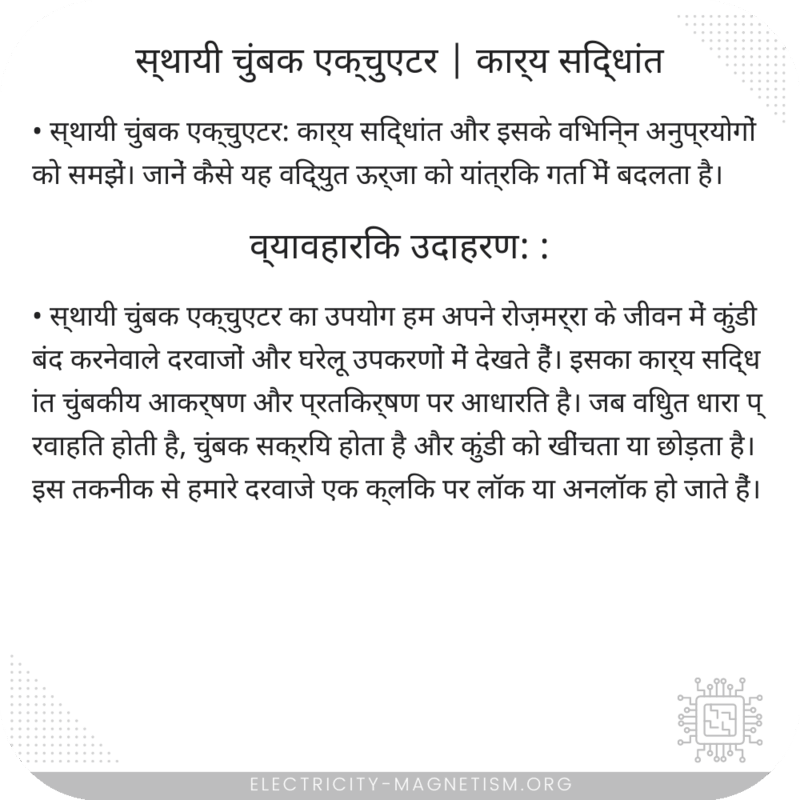 स्थायी चुंबक एक्चुएटर | कार्य सिद्धांत