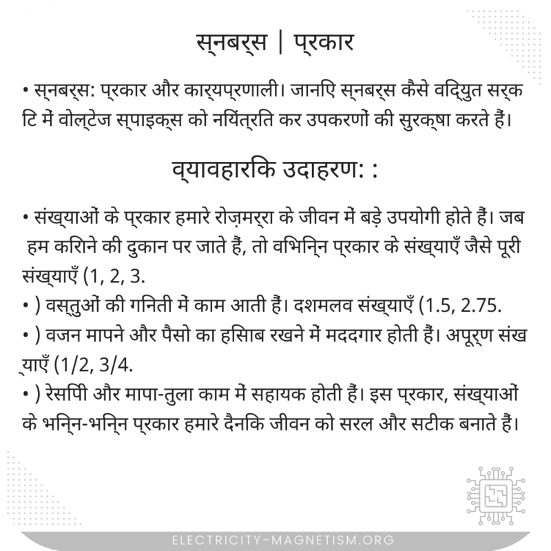 स्नबर्स | प्रकार