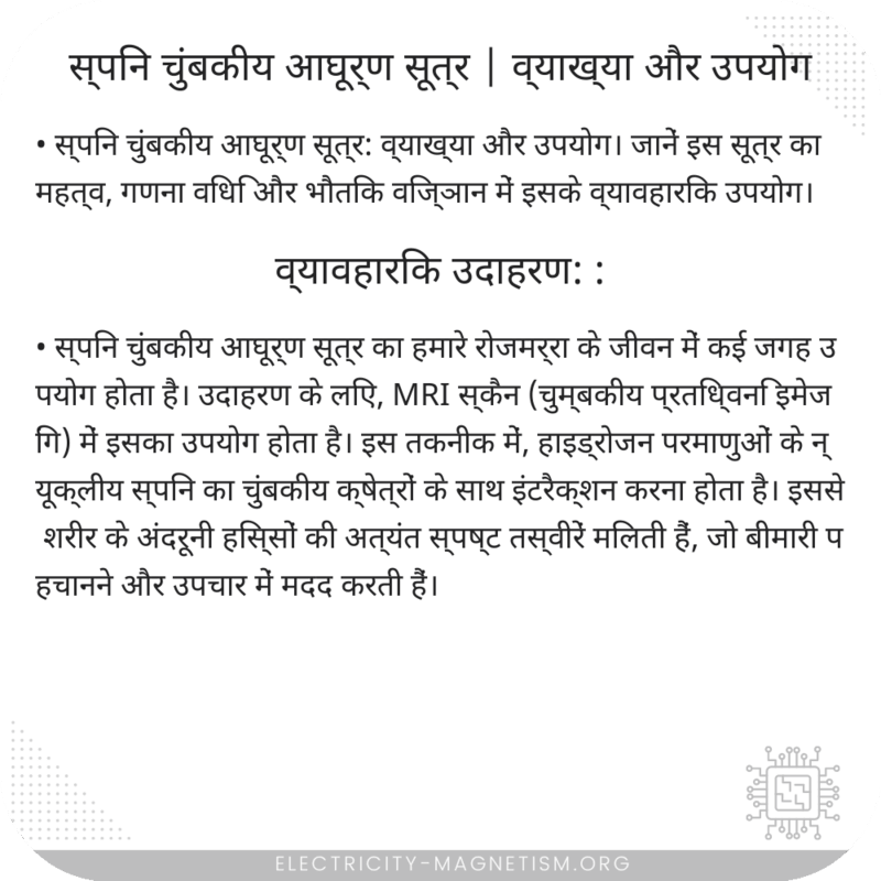 स्पिन चुंबकीय आघूर्ण सूत्र | व्याख्या और उपयोग