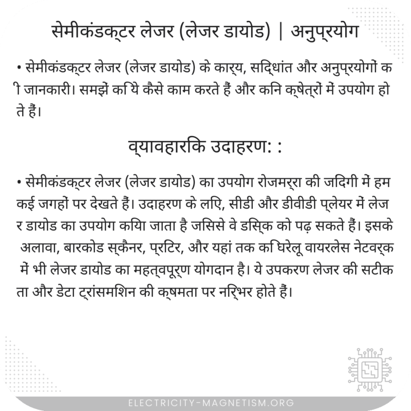 सेमीकंडक्टर लेजर (लेजर डायोड) | अनुप्रयोग