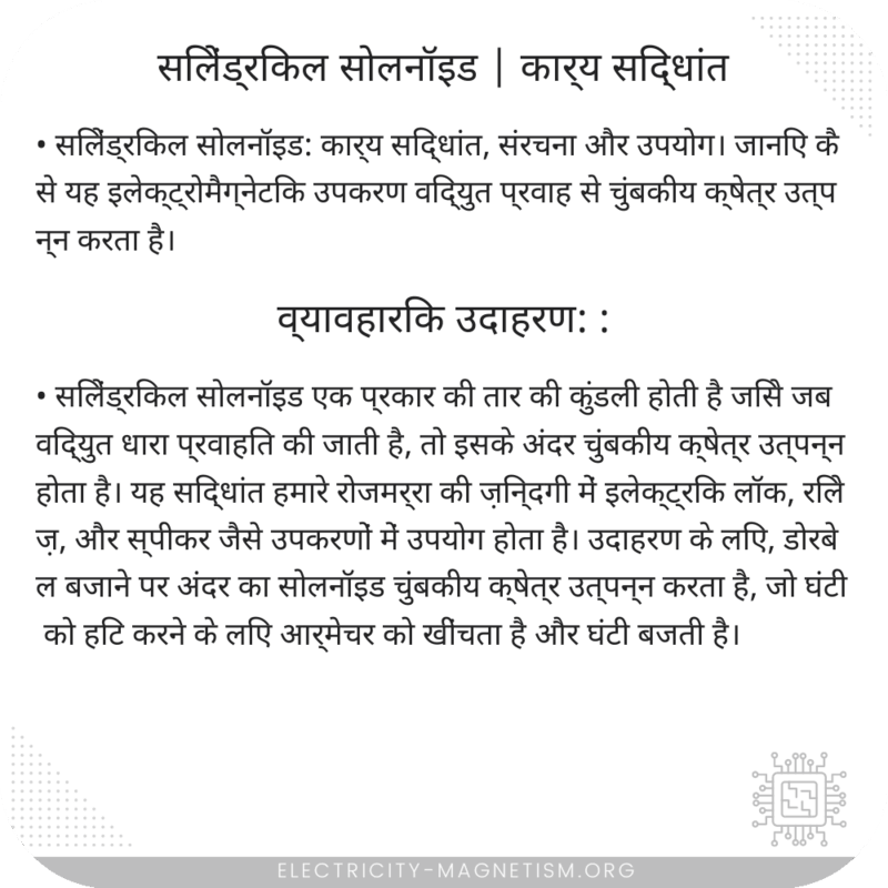 सिलेंड्रिकल सोलनॉइड | कार्य सिद्धांत