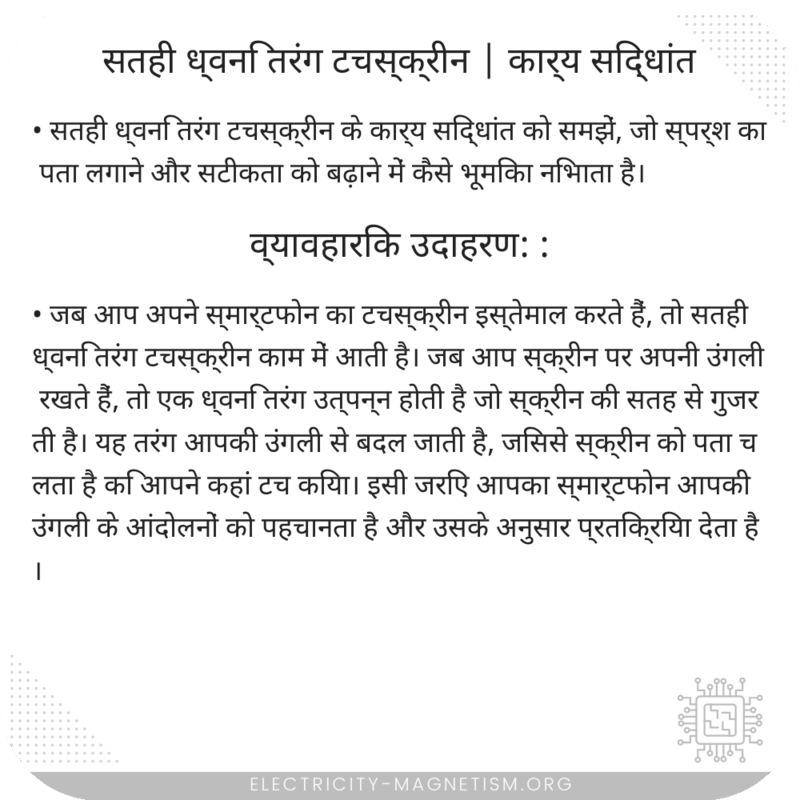 सतही ध्वनि तरंग टचस्क्रीन | कार्य सिद्धांत