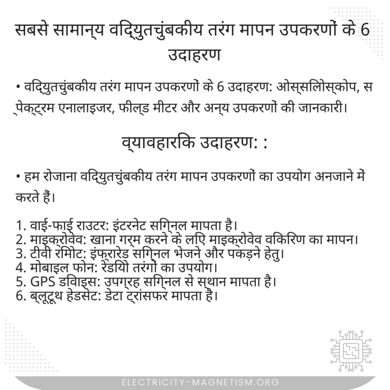 सबसे सामान्य विद्युतचुंबकीय तरंग मापन उपकरणों के 6 उदाहरण