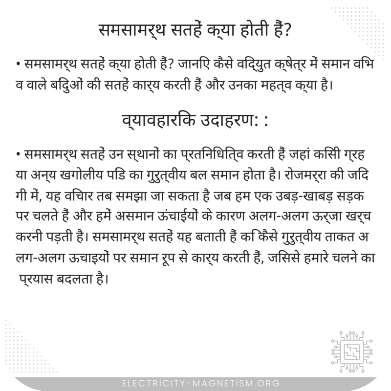 समसामर्थ सतहें क्या होती हैं?