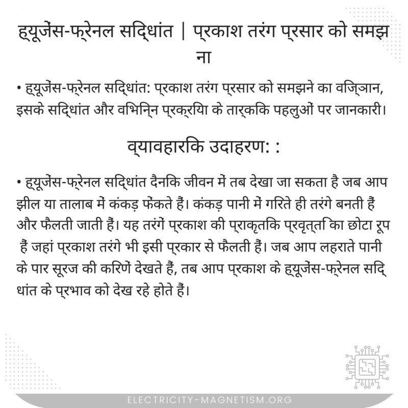ह्यूजेंस-फ्रेनल सिद्धांत | प्रकाश तरंग प्रसार को समझना
