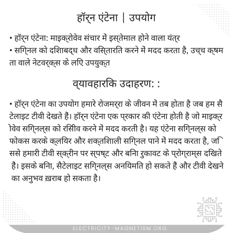 हॉर्न एंटेना | उपयोग