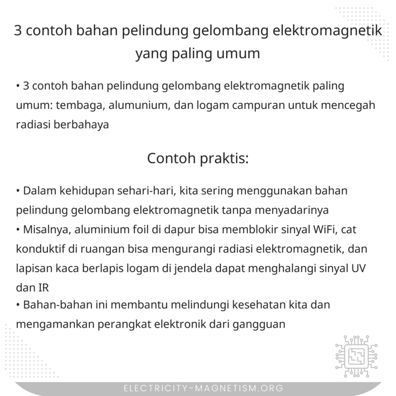 3 Contoh Bahan Pelindung Gelombang Elektromagnetik yang Paling Umum