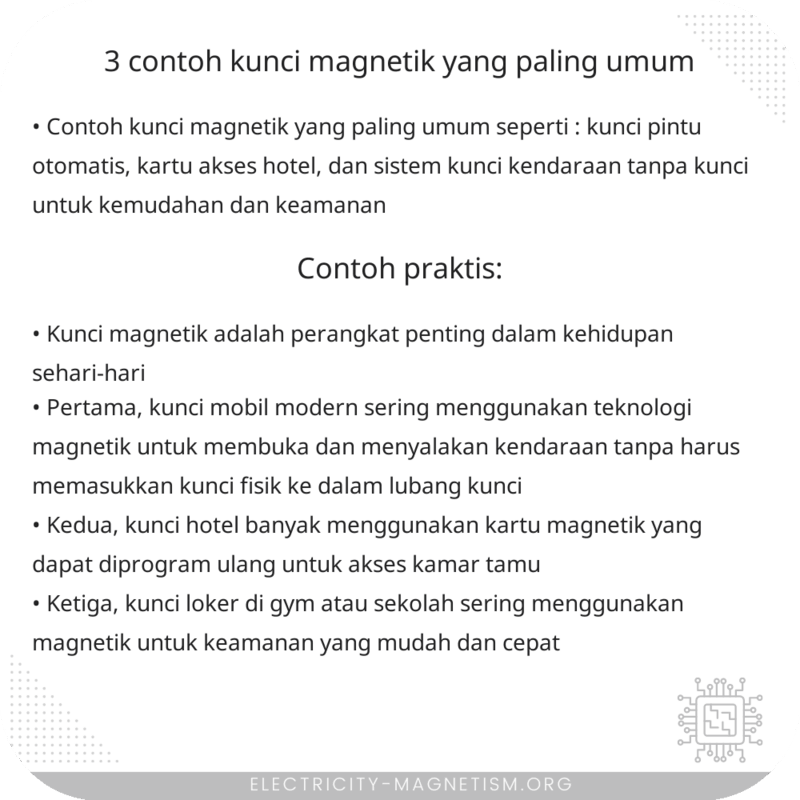 3 Contoh Kunci Magnetik yang Paling Umum