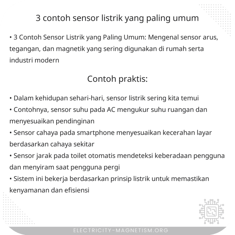 3 Contoh Sensor Listrik yang Paling Umum