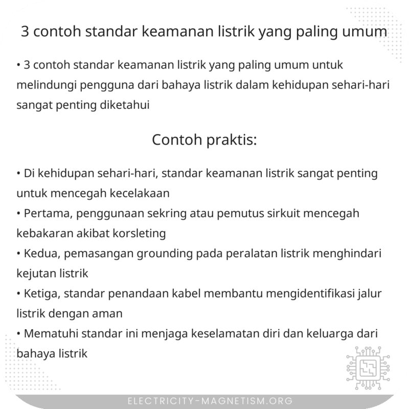 3 Contoh Standar Keamanan Listrik yang Paling Umum