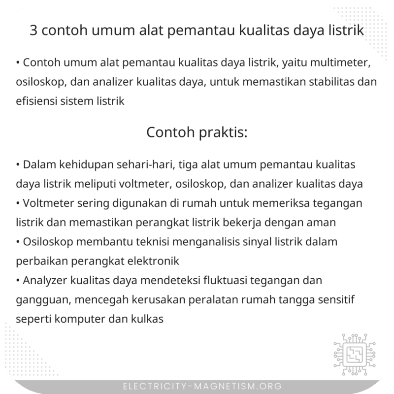 3 Contoh Umum Alat Pemantau Kualitas Daya Listrik