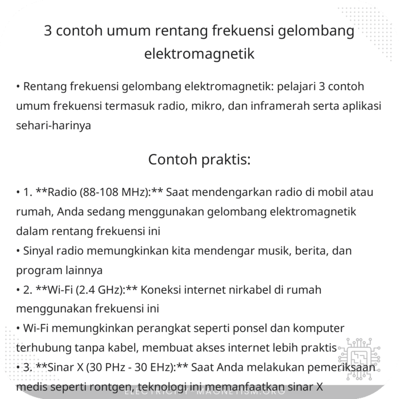 3 Contoh Umum Rentang Frekuensi Gelombang Elektromagnetik
