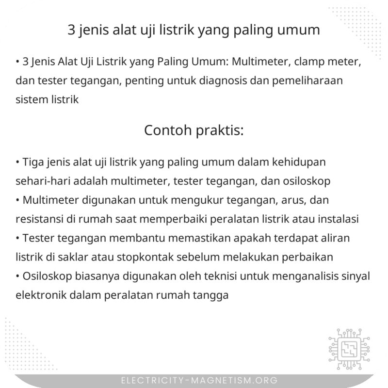 3 Jenis Alat Uji Listrik yang Paling Umum