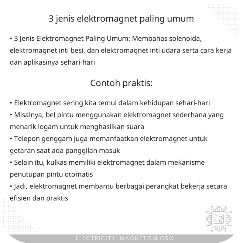 3 Jenis Elektromagnet Paling Umum