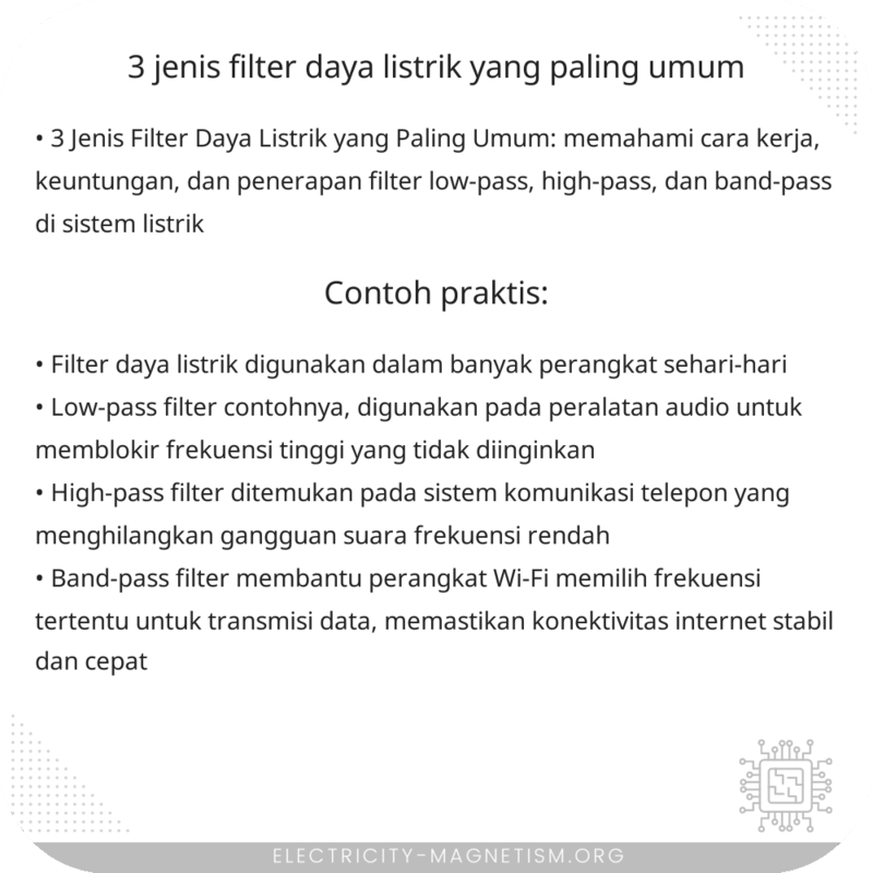 3 Jenis Filter Daya Listrik yang Paling Umum