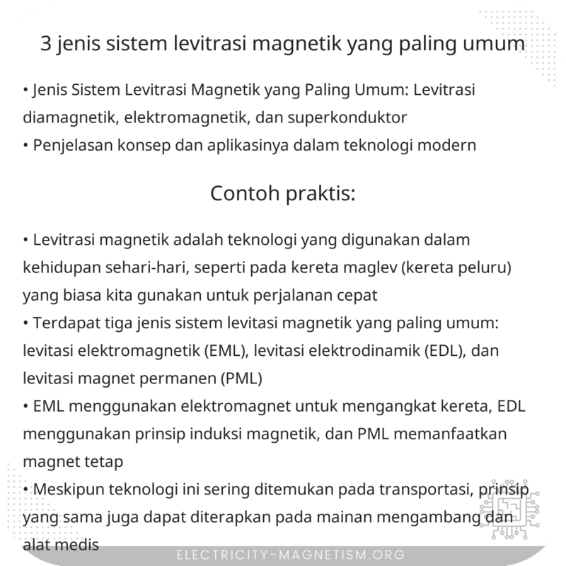 3 Jenis Sistem Levitrasi Magnetik yang Paling Umum