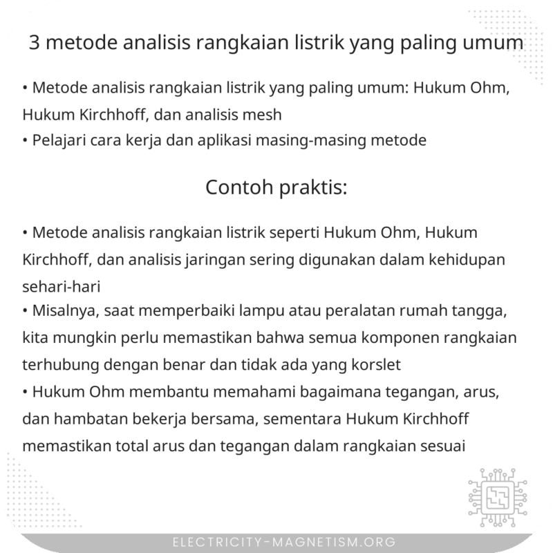 3 Metode Analisis Rangkaian Listrik yang Paling Umum
