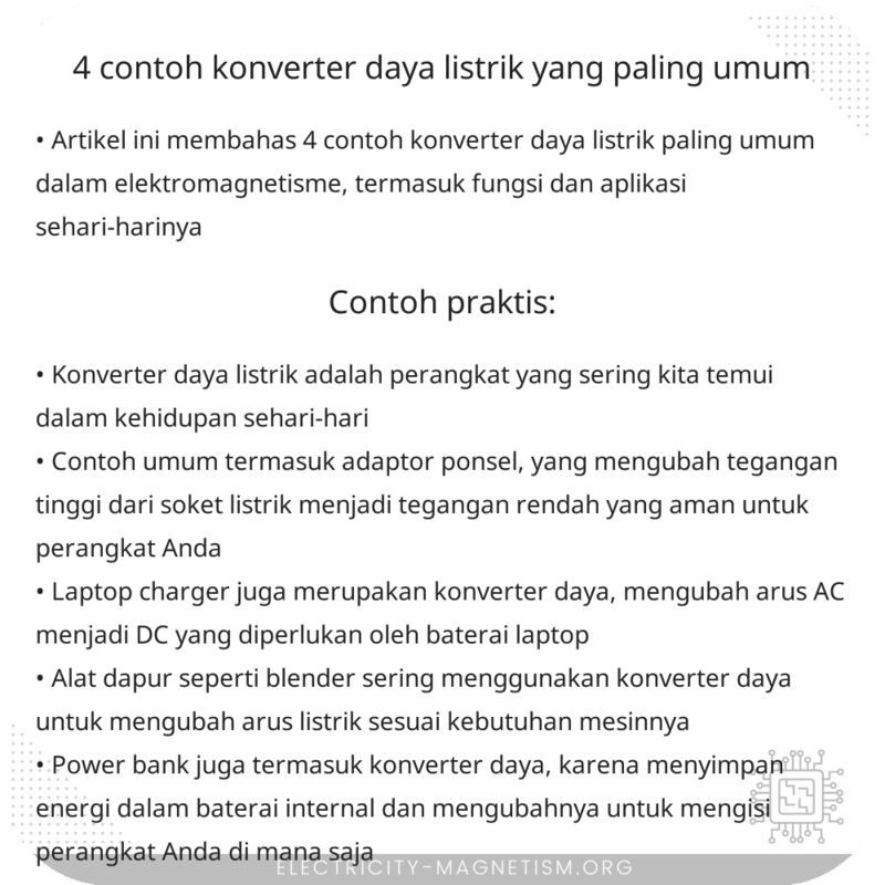 4 Contoh Konverter Daya Listrik yang Paling Umum
