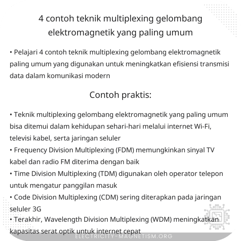 4 Contoh Teknik Multiplexing Gelombang Elektromagnetik yang Paling Umum