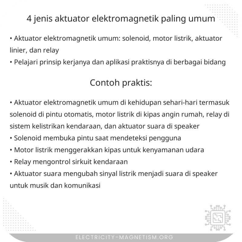 4 Jenis Aktuator Elektromagnetik Paling Umum