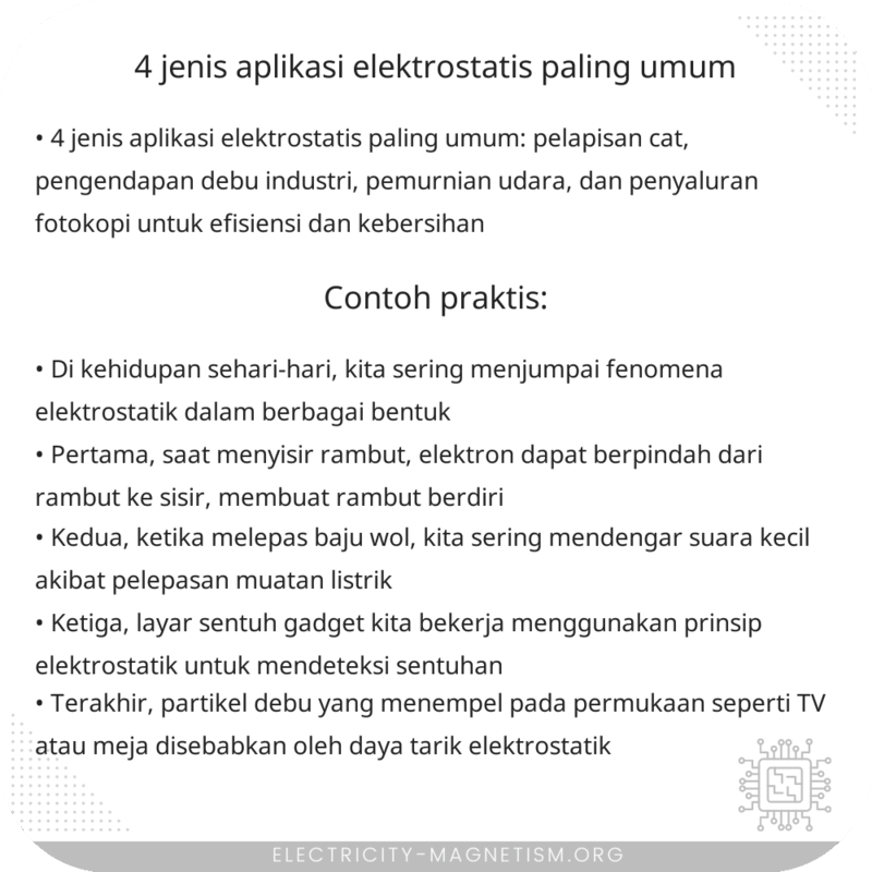 4 Jenis Aplikasi Elektrostatis Paling Umum