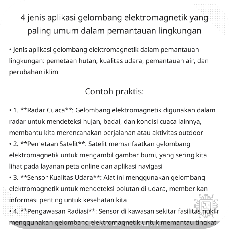4 Jenis Aplikasi Gelombang Elektromagnetik yang Paling Umum dalam Pemantauan Lingkungan