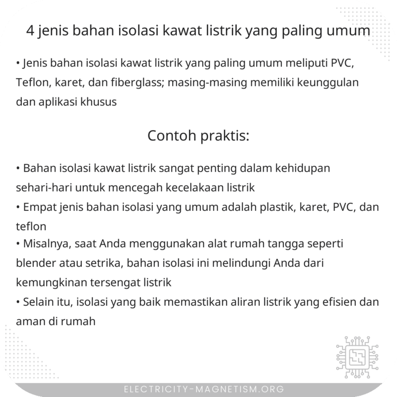 4 Jenis Bahan Isolasi Kawat Listrik yang Paling Umum