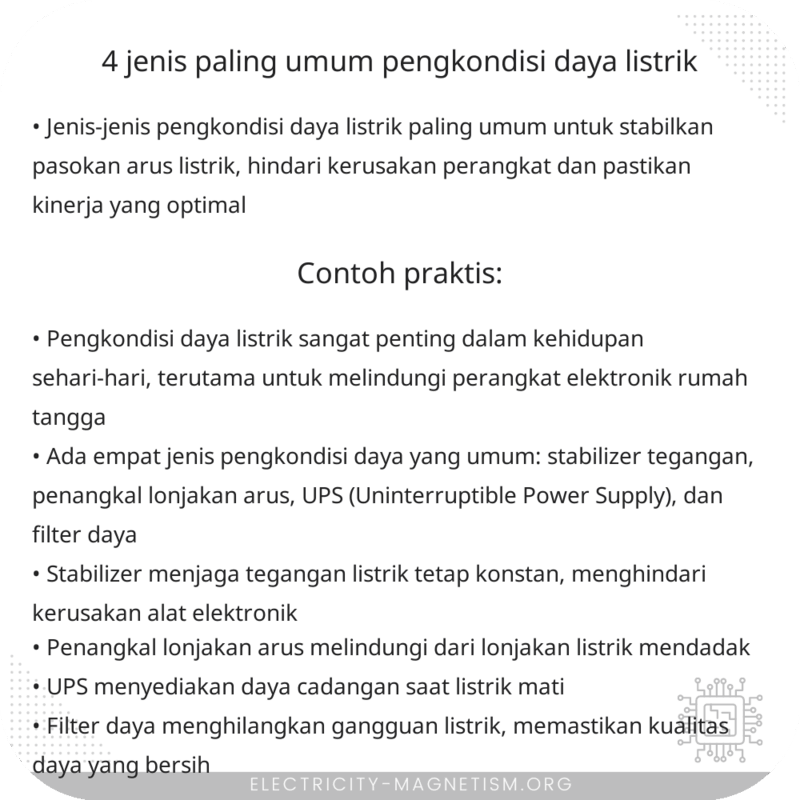 4 Jenis Paling Umum Pengkondisi Daya Listrik