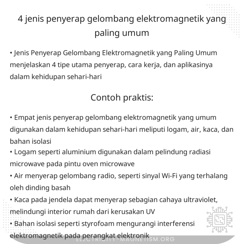 4 Jenis Penyerap Gelombang Elektromagnetik yang Paling Umum