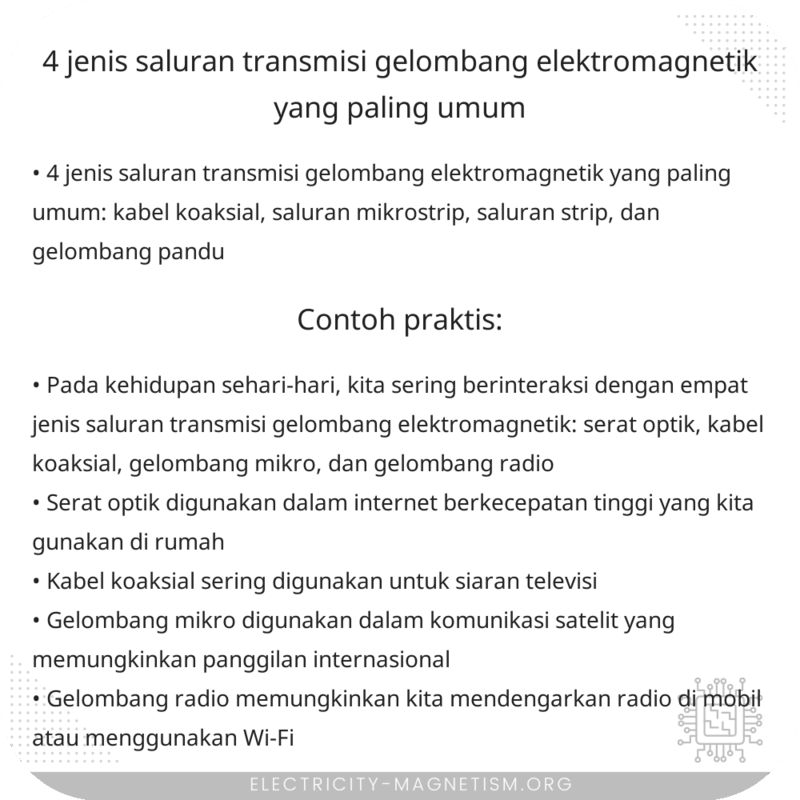 4 Jenis Saluran Transmisi Gelombang Elektromagnetik yang Paling Umum