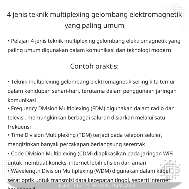 4 Jenis Teknik Multiplexing Gelombang Elektromagnetik yang Paling Umum