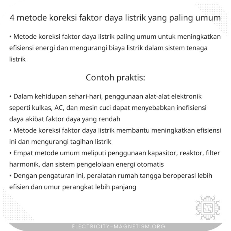 4 Metode Koreksi Faktor Daya Listrik yang Paling Umum