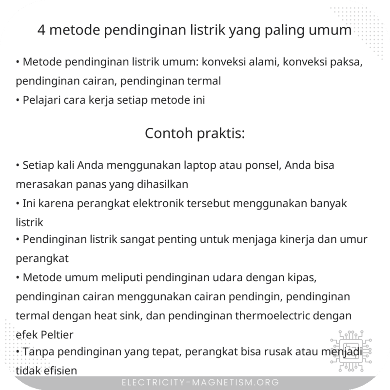 4 Metode Pendinginan Listrik yang Paling Umum
