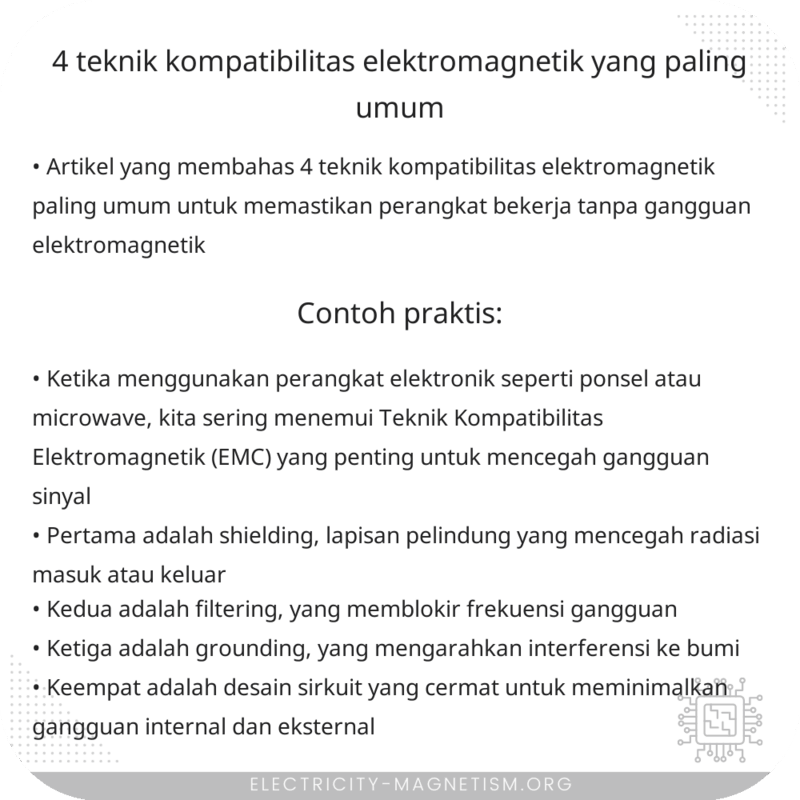 4 Teknik Kompatibilitas Elektromagnetik yang Paling Umum