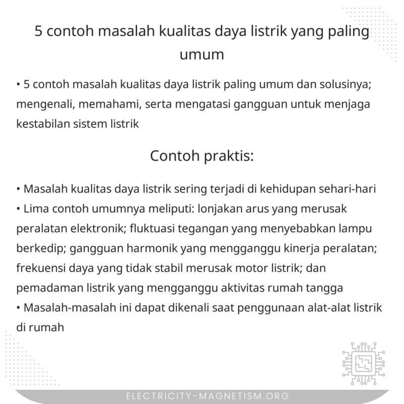 5 Contoh Masalah Kualitas Daya Listrik yang Paling Umum