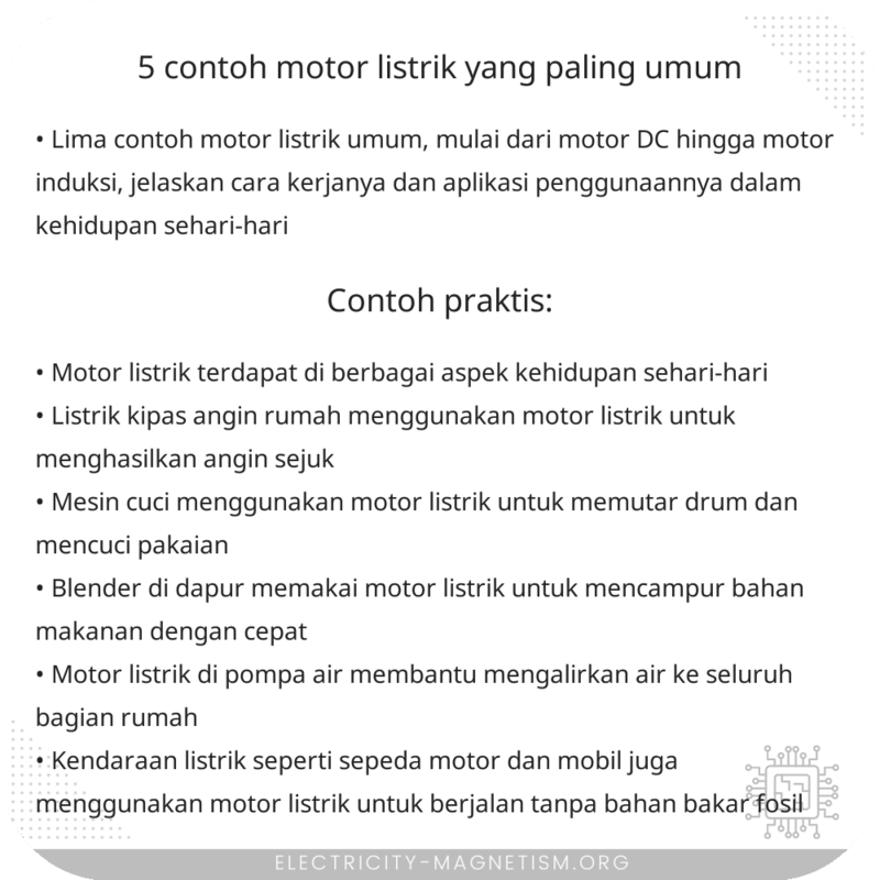 5 Contoh Motor Listrik yang Paling Umum