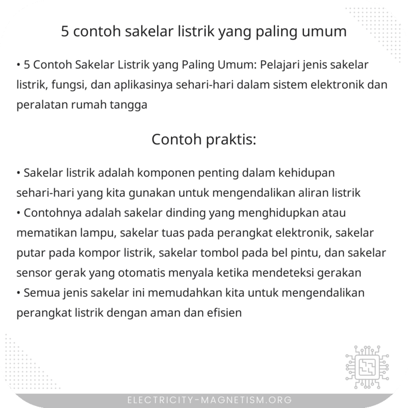 5 Contoh Sakelar Listrik yang Paling Umum