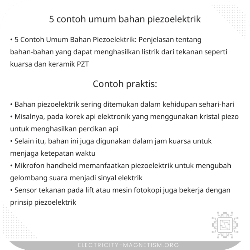 5 Contoh Umum Bahan Piezoelektrik