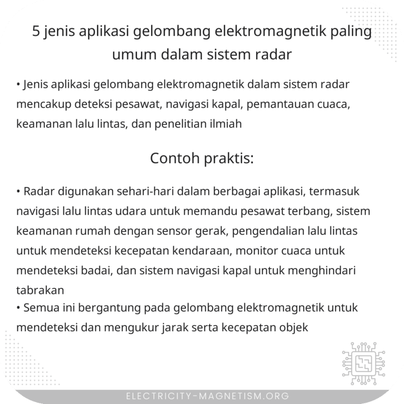 5 Jenis Aplikasi Gelombang Elektromagnetik Paling Umum dalam Sistem Radar