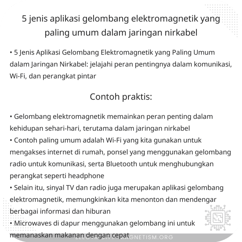 5 Jenis Aplikasi Gelombang Elektromagnetik yang Paling Umum dalam Jaringan Nirkabel