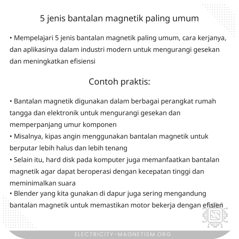 5 Jenis Bantalan Magnetik Paling Umum