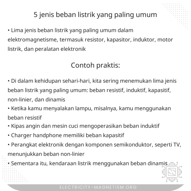 5 Jenis Beban Listrik yang Paling Umum