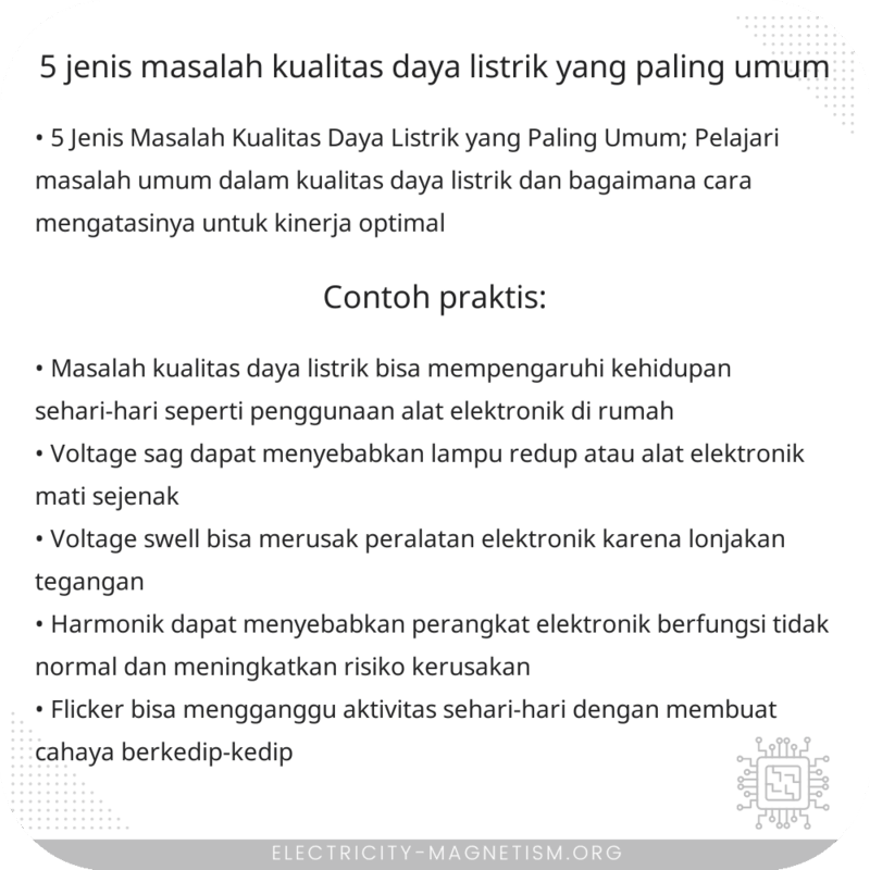 5 Jenis Masalah Kualitas Daya Listrik yang Paling Umum