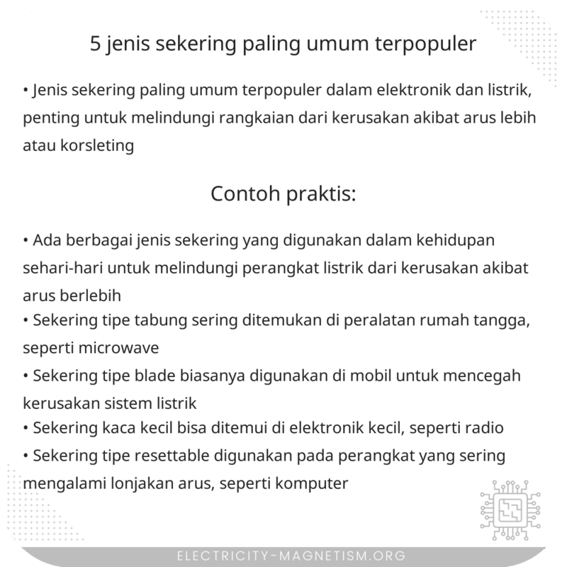 5 Jenis Sekering Paling Umum Terpopuler