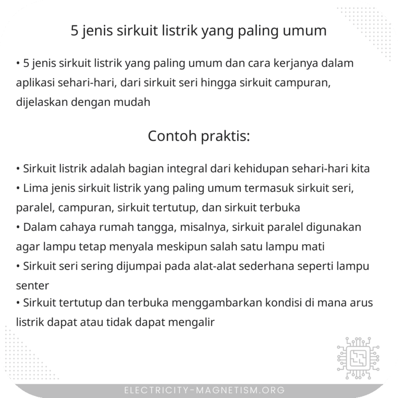 5 Jenis Sirkuit Listrik yang Paling Umum