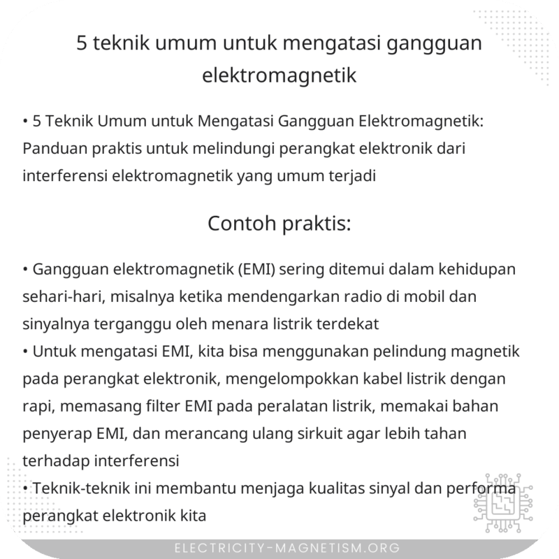 5 Teknik Umum untuk Mengatasi Gangguan Elektromagnetik