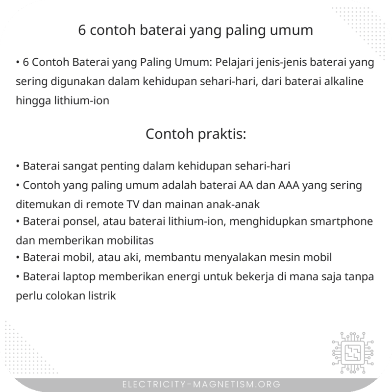 6 Contoh Baterai yang Paling Umum