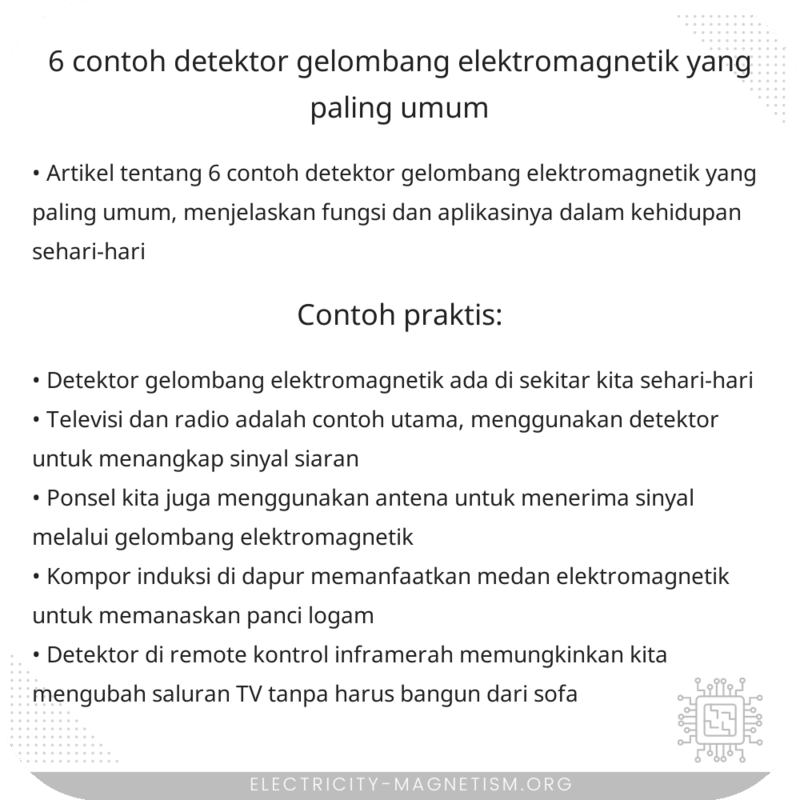 6 Contoh Detektor Gelombang Elektromagnetik yang Paling Umum