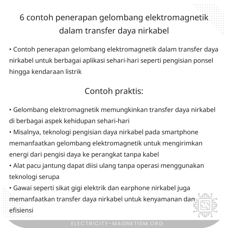 6 Contoh Penerapan Gelombang Elektromagnetik dalam Transfer Daya Nirkabel